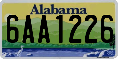 AL license plate 6AA1226