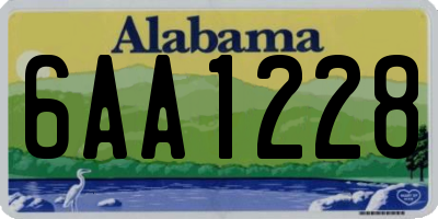 AL license plate 6AA1228