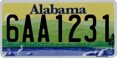 AL license plate 6AA1231