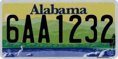 AL license plate 6AA1232
