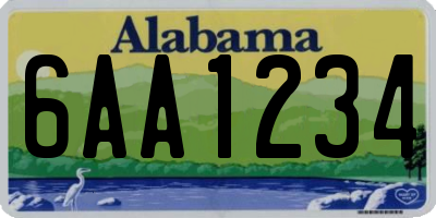 AL license plate 6AA1234