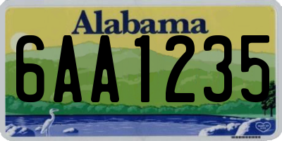 AL license plate 6AA1235