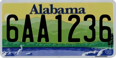 AL license plate 6AA1236