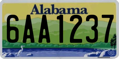 AL license plate 6AA1237