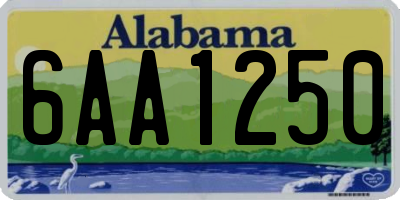 AL license plate 6AA1250