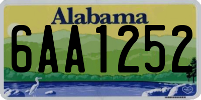 AL license plate 6AA1252