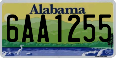 AL license plate 6AA1255