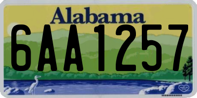 AL license plate 6AA1257