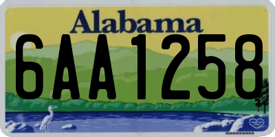 AL license plate 6AA1258