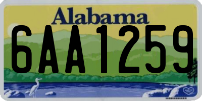 AL license plate 6AA1259