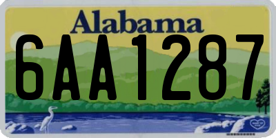 AL license plate 6AA1287