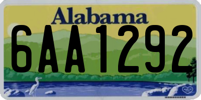 AL license plate 6AA1292