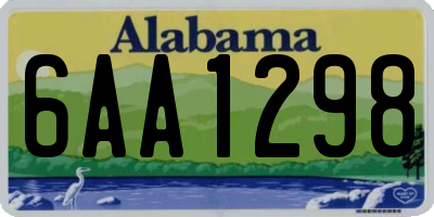 AL license plate 6AA1298
