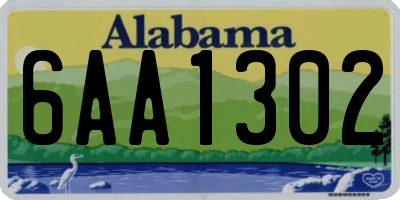 AL license plate 6AA1302