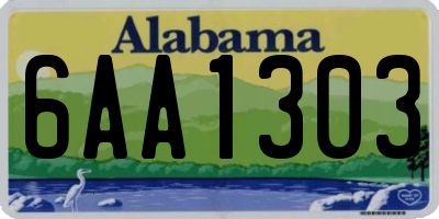 AL license plate 6AA1303