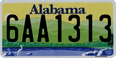 AL license plate 6AA1313