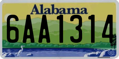 AL license plate 6AA1314