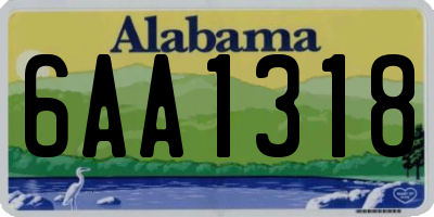 AL license plate 6AA1318