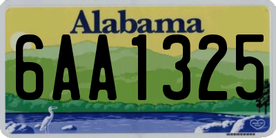 AL license plate 6AA1325