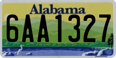 AL license plate 6AA1327