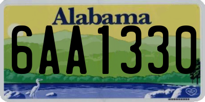 AL license plate 6AA1330
