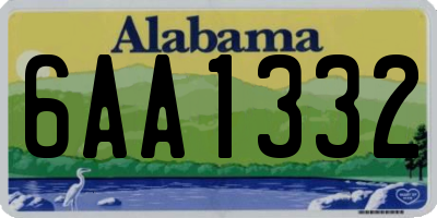 AL license plate 6AA1332