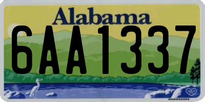 AL license plate 6AA1337