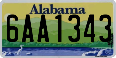 AL license plate 6AA1343