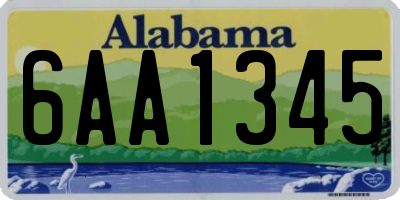 AL license plate 6AA1345