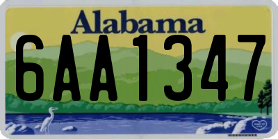 AL license plate 6AA1347