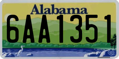 AL license plate 6AA1351