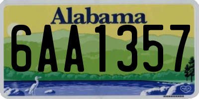 AL license plate 6AA1357