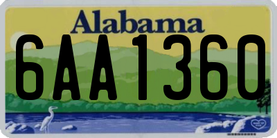 AL license plate 6AA1360