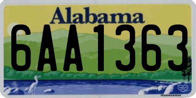 AL license plate 6AA1363