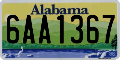 AL license plate 6AA1367