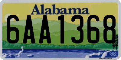 AL license plate 6AA1368