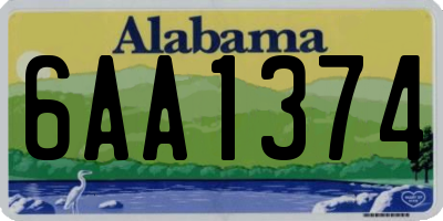AL license plate 6AA1374