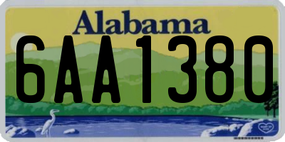 AL license plate 6AA1380