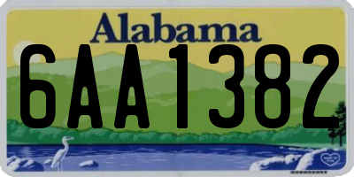 AL license plate 6AA1382