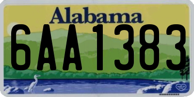 AL license plate 6AA1383