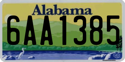 AL license plate 6AA1385