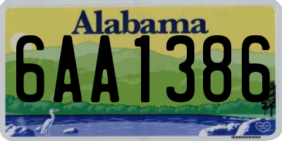 AL license plate 6AA1386