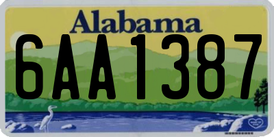 AL license plate 6AA1387
