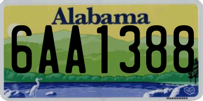 AL license plate 6AA1388