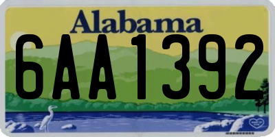 AL license plate 6AA1392