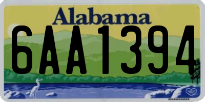 AL license plate 6AA1394