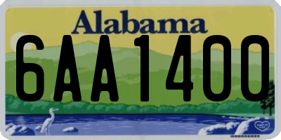 AL license plate 6AA1400