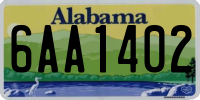 AL license plate 6AA1402