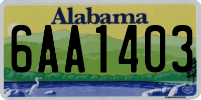 AL license plate 6AA1403