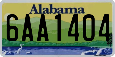 AL license plate 6AA1404